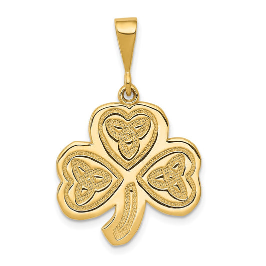 14k Yellow Gold Trinity Clover Pendant
