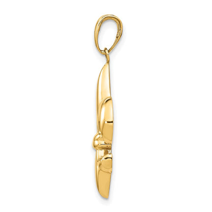 14k Yellow Gold Medium Fleur-De-Lis Pendant