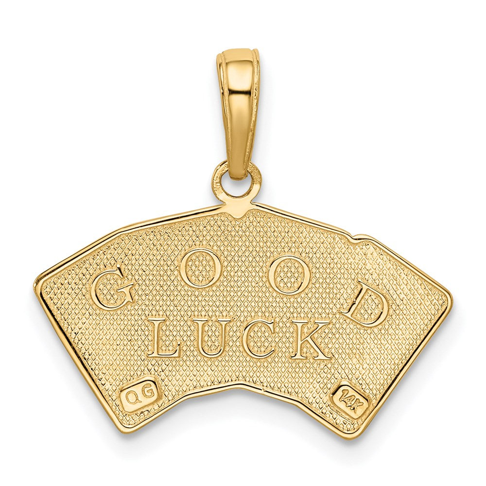 14k Yellow Gold Aces Playing Cards Pendant