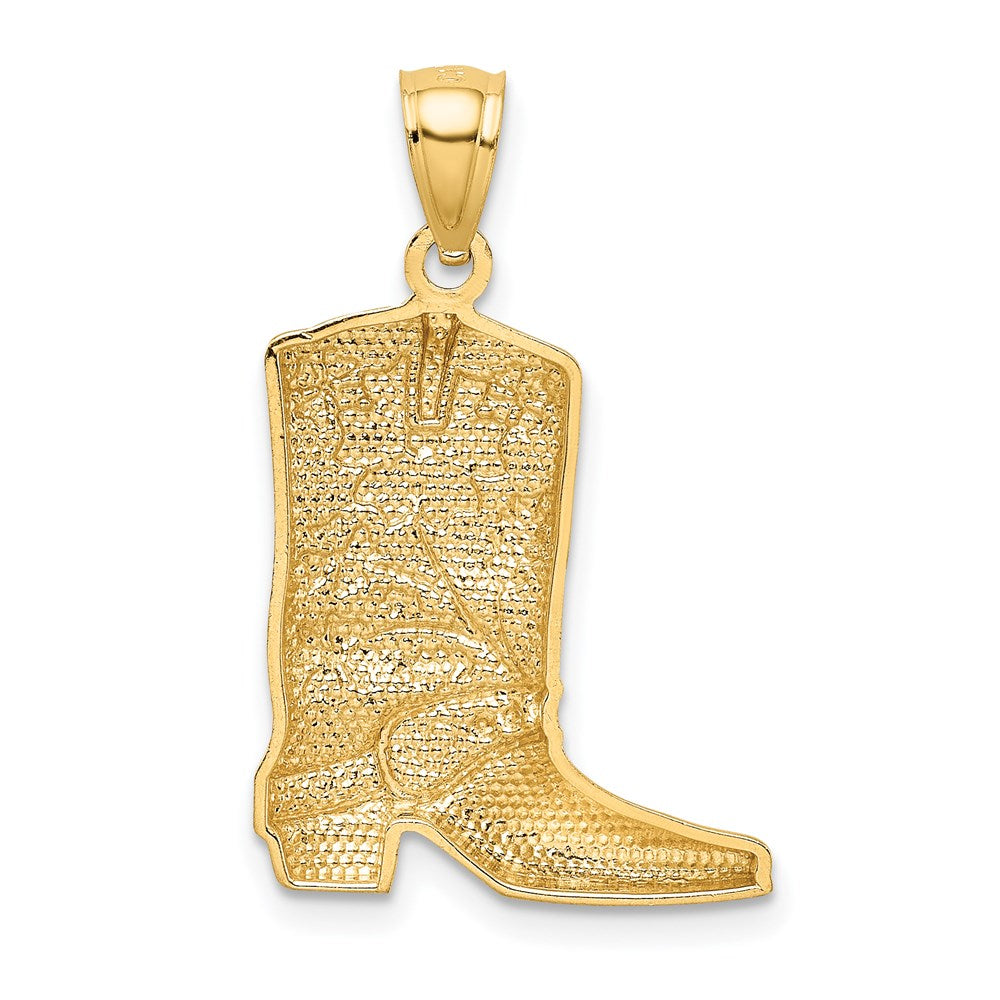 14k Yellow & Rhodium Gold Yellow w/Rose and White Rhodium Floral Boot Pendant