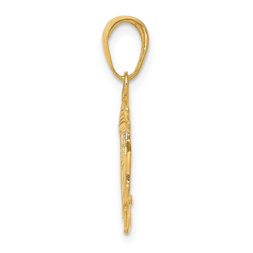 14k Yellow Gold Cable Car Pendant