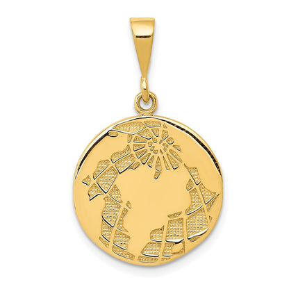 14k Yellow Gold Globe Pendant