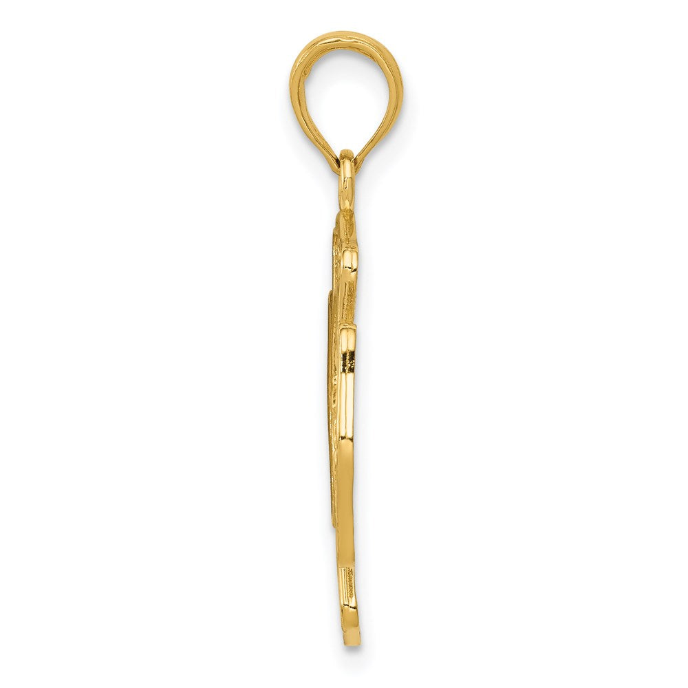 14k Yellow Gold Fire Department FD St. Florian Badge Pendant