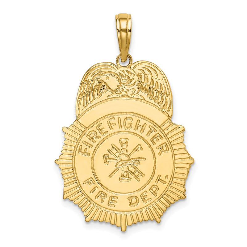 14k Yellow Gold FIREFIGHTER FIRE DEPT. Badge Charm