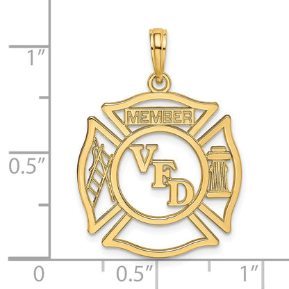 14k Yellow Gold VFD Member Shield Charm