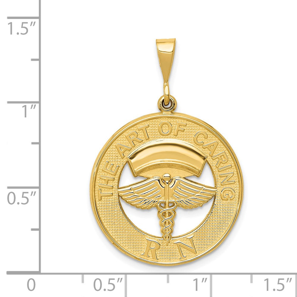 14k Yellow Gold RN THE ART OF CARING Pendant
