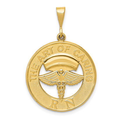 14k Yellow Gold RN THE ART OF CARING Pendant
