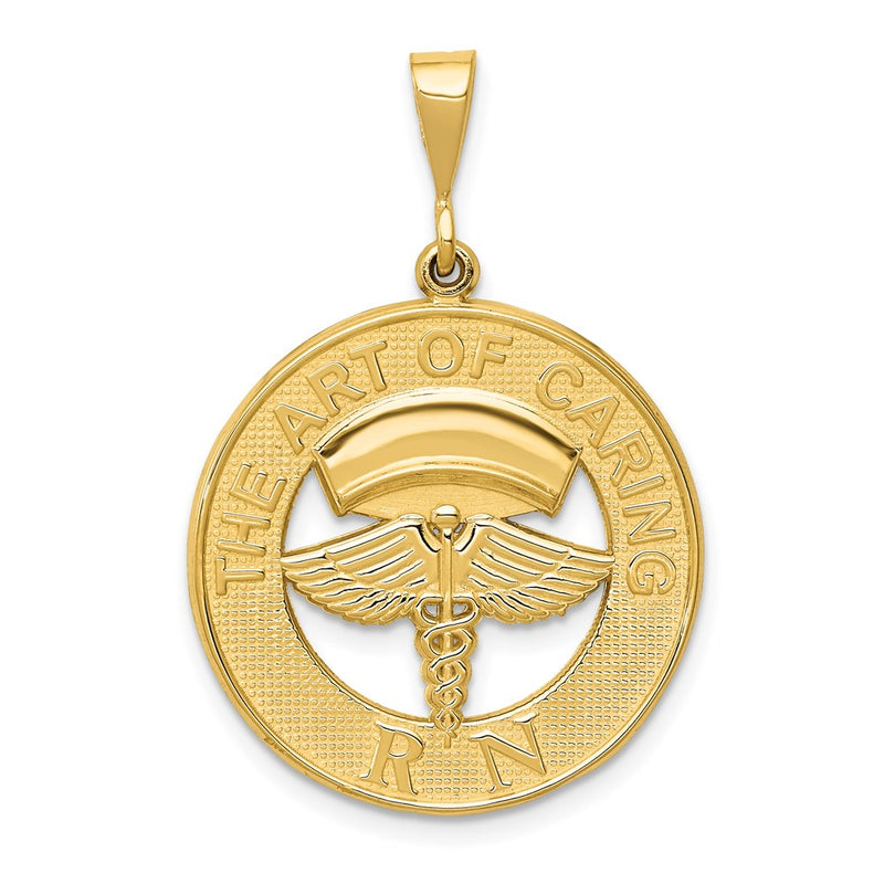 14k Yellow Gold RN THE ART OF CARING Pendant