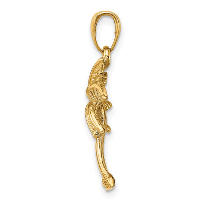 14k Yellow Gold Palm Tree Pendant