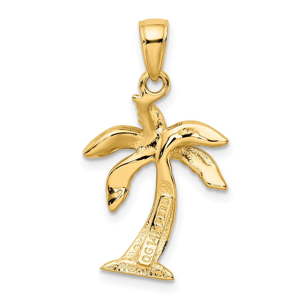 14k Yellow Gold Palm Tree Pendant
