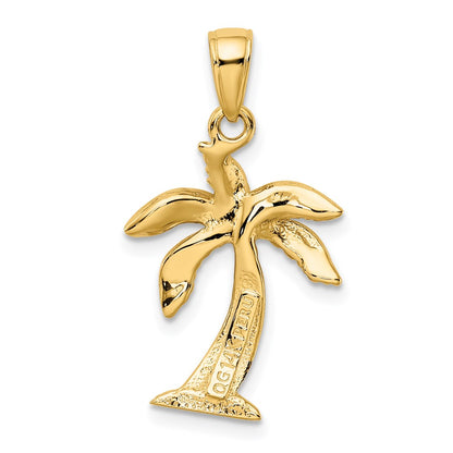 14k Yellow Gold Palm Tree Pendant