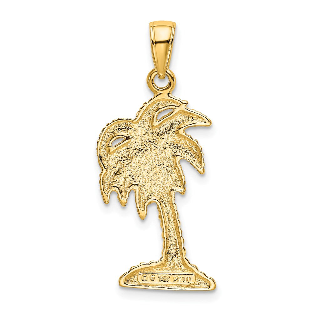 14k Yellow Gold Palm Tree Pendant