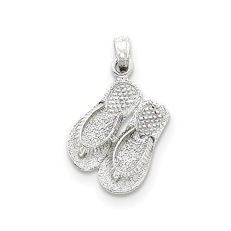14k White Gold WG Flip Flops Pendant