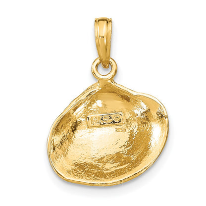 14k Yellow Gold Medium Clam Shell Pendant