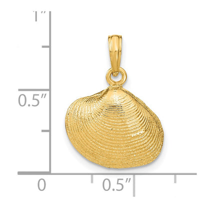 14k Yellow Gold Medium Clam Shell Pendant