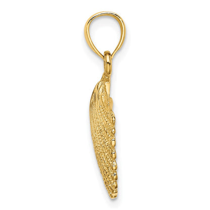 14k Yellow Gold Scallop Shell Pendant