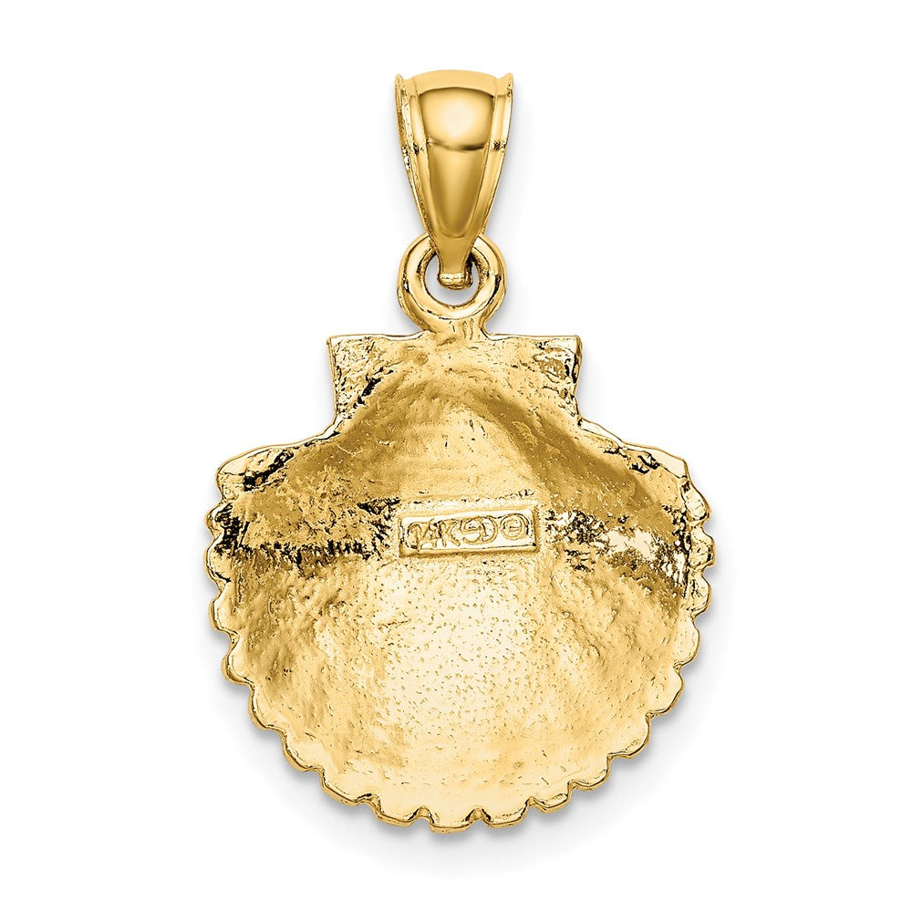 14k Yellow Gold Scallop Shell Pendant