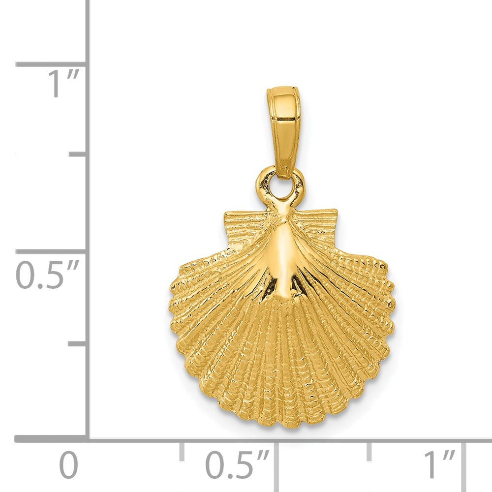 14k Yellow Gold Scallop Shell Pendant