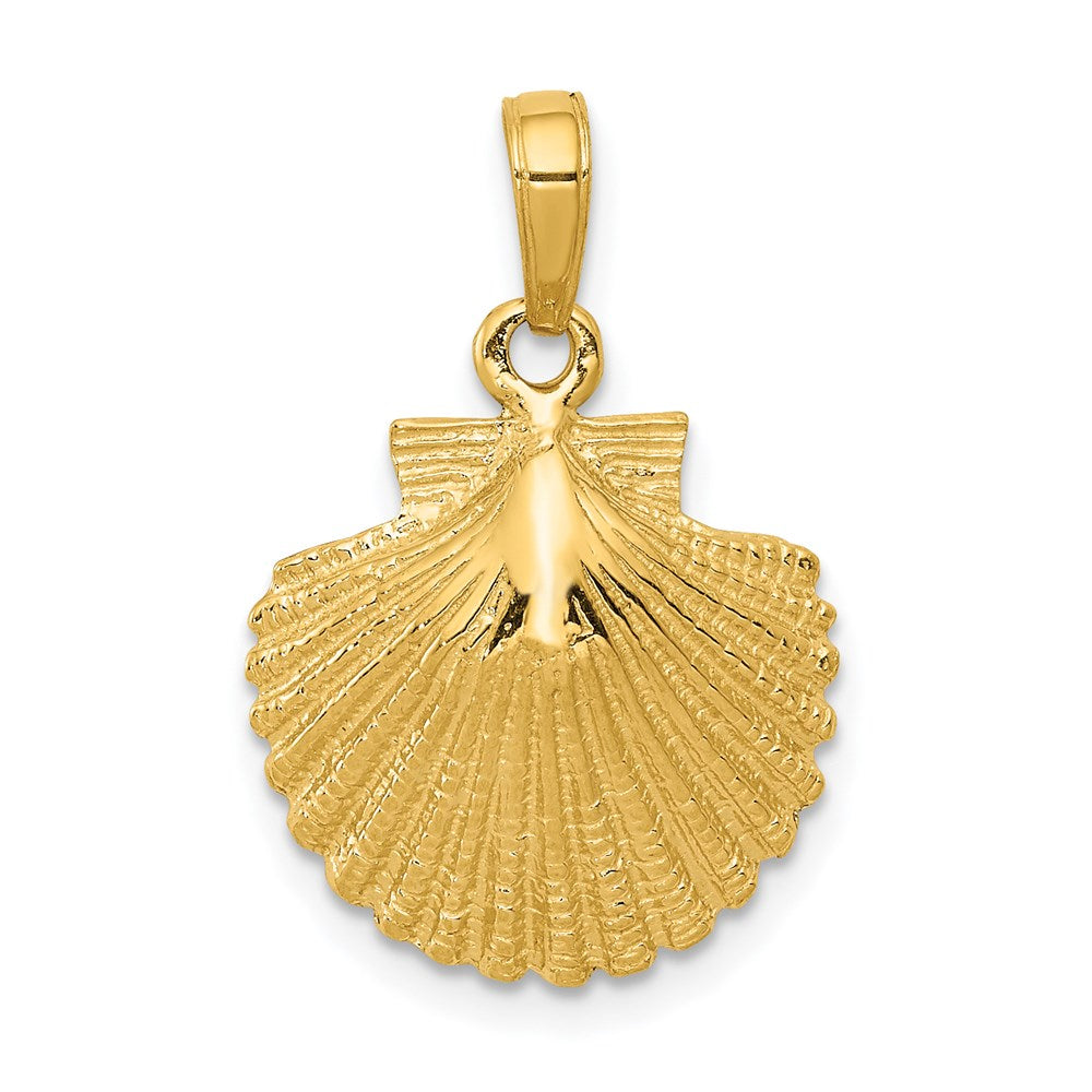 14k Yellow Gold Scallop Shell Pendant