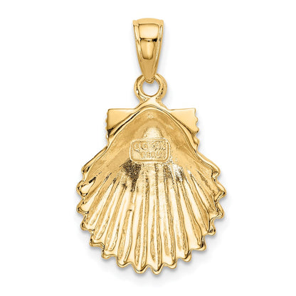 14k Yellow Gold Scallop Shell Pendant