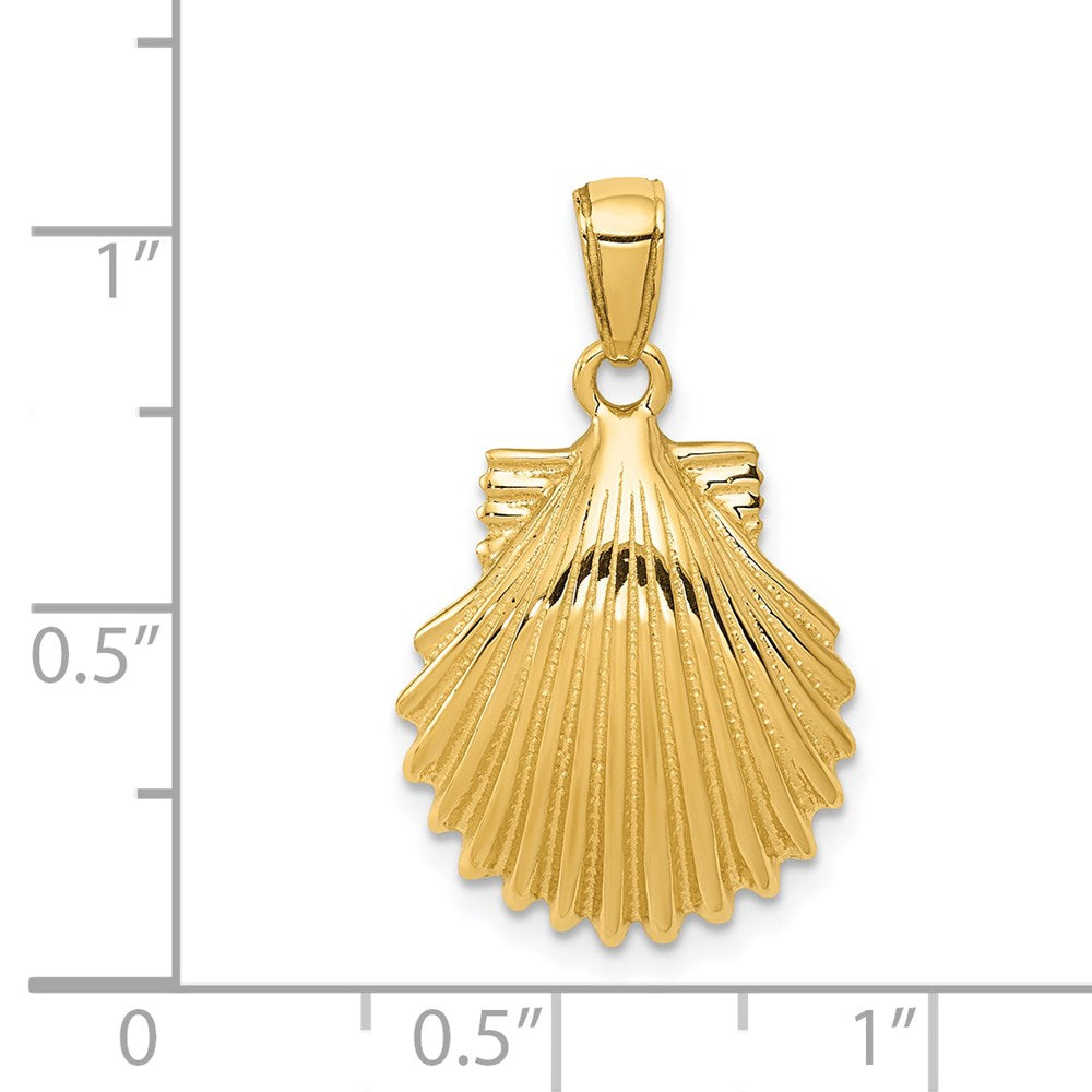 14k Yellow Gold Scallop Shell Pendant