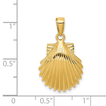 14k Yellow Gold Scallop Shell Pendant