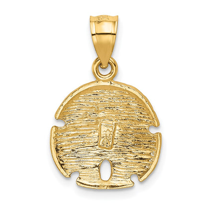14k Yellow Gold Sand Dollar Pendant
