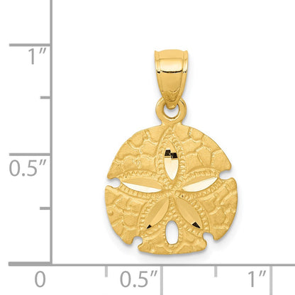 14k Yellow Gold Sand Dollar Pendant