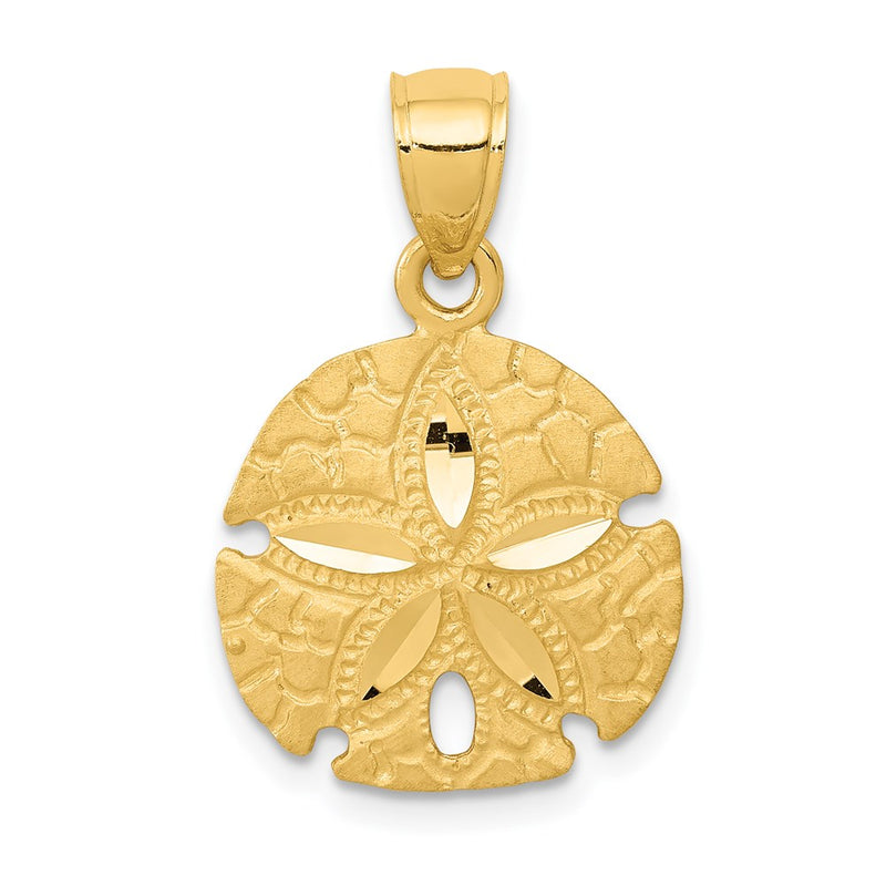 14k Yellow Gold Sand Dollar Pendant