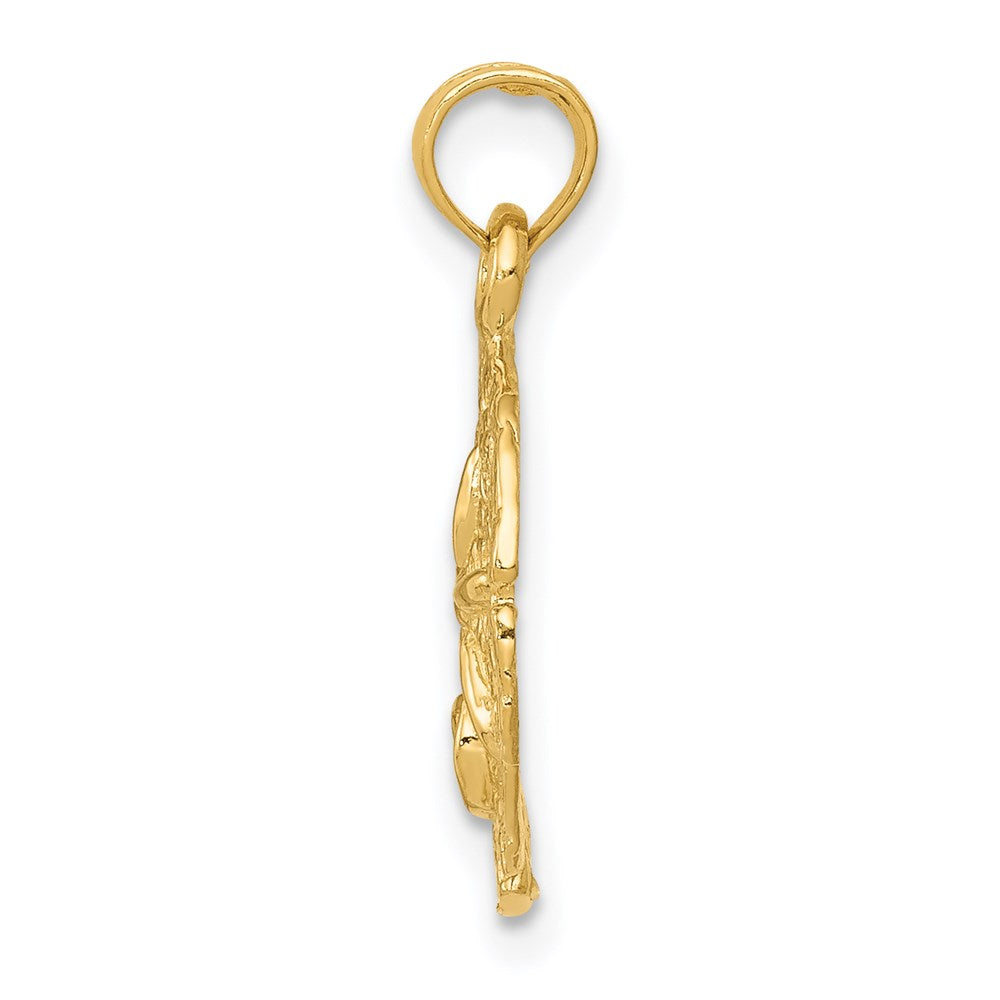 14k Yellow Gold Sand Dollar Pendant