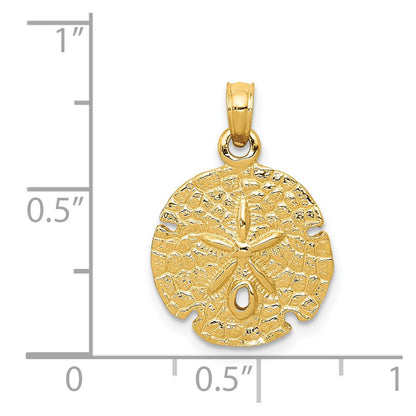 14k Yellow Gold Sand Dollar Pendant
