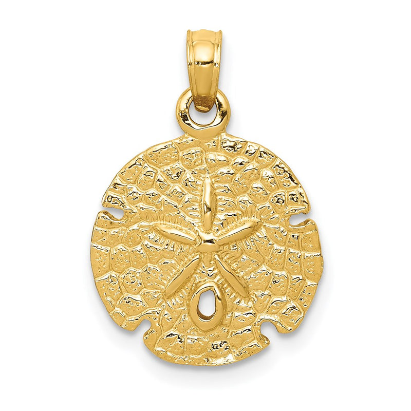 14k Yellow Gold Sand Dollar Pendant