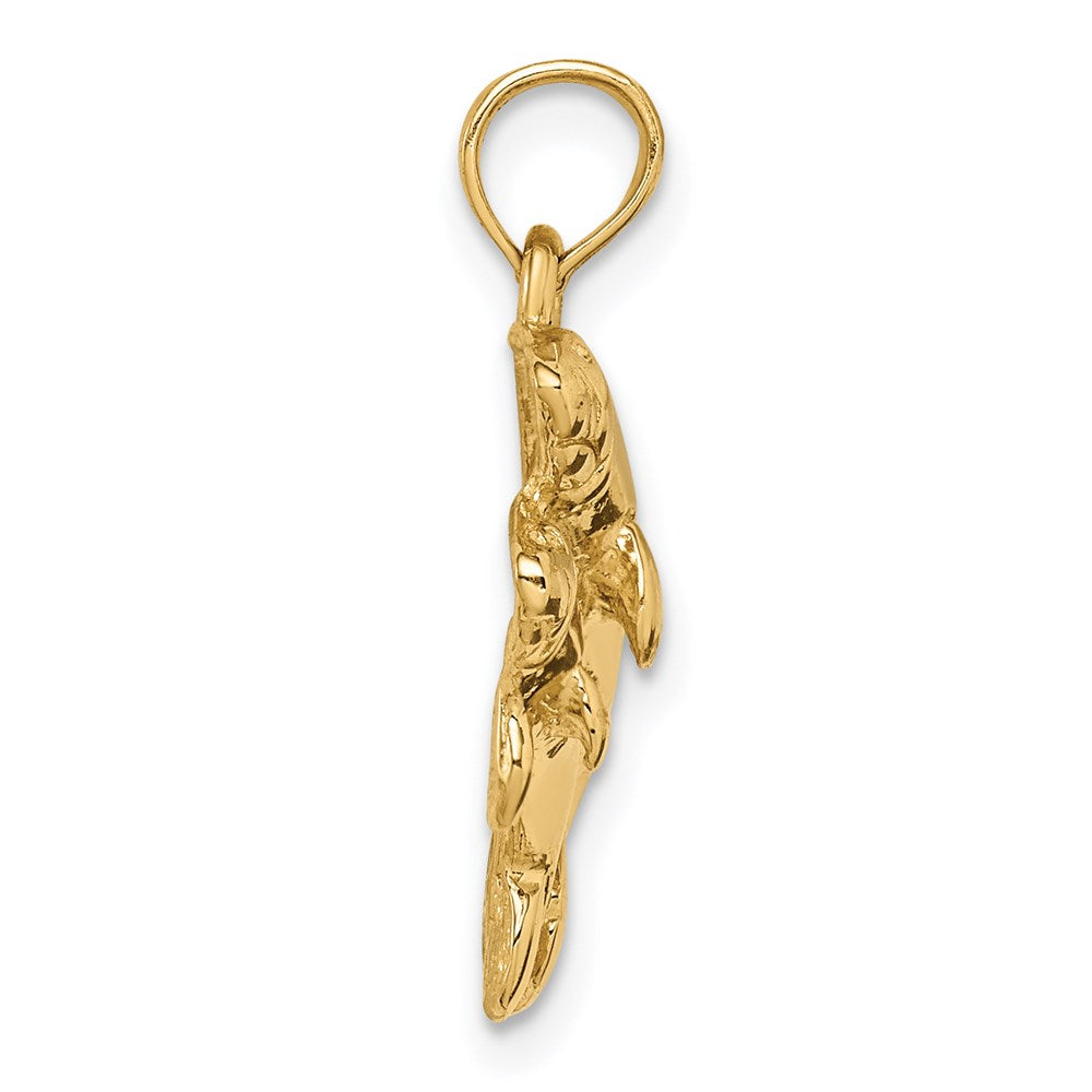14k Yellow Gold Polished Double Manatee Pendant