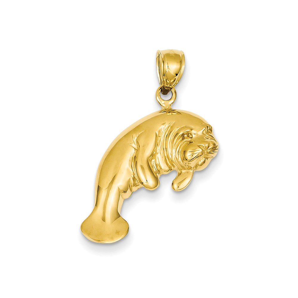 14k Yellow Gold Manatee Pendant