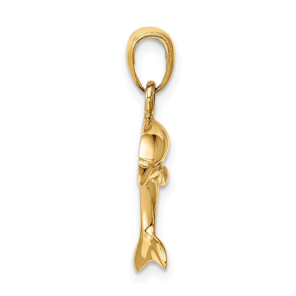 14k Yellow Gold Jumping Dolphin Pendant
