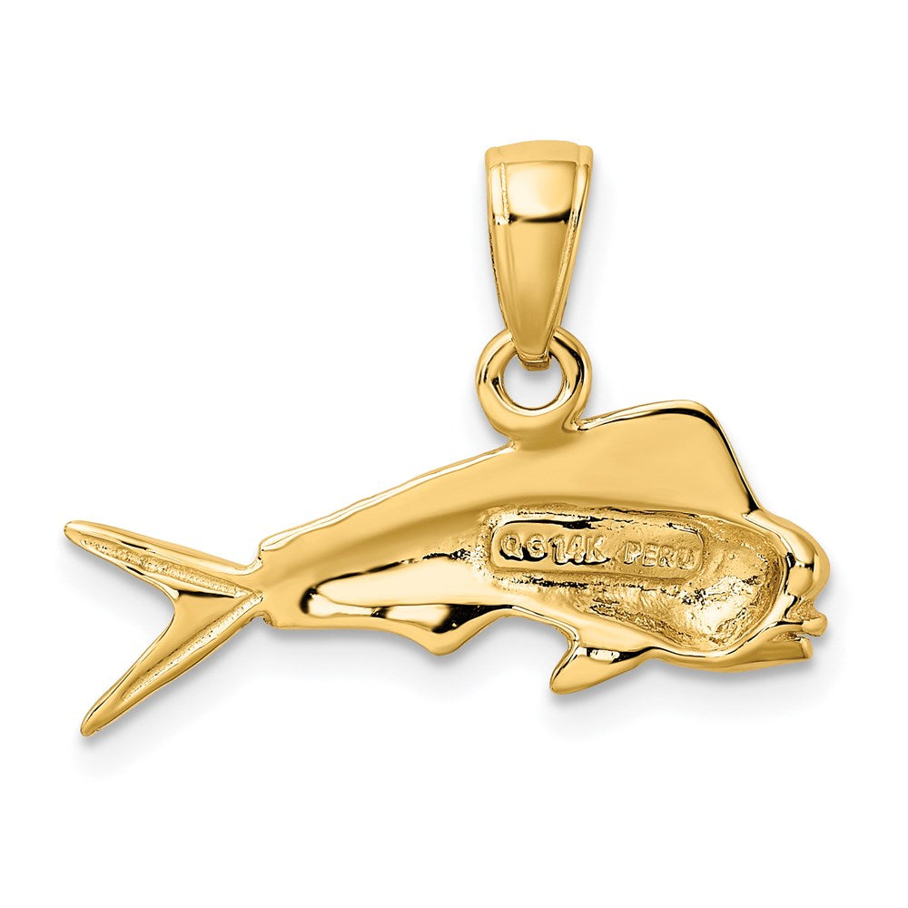 14k Yellow Gold Mahi Mahi Fish Pendant