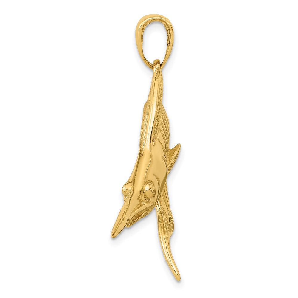 14k Yellow Gold Marlin Pendant