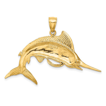 14k Yellow Gold Marlin Pendant