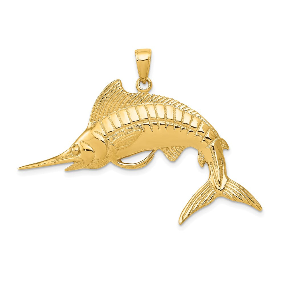 14k Yellow Gold Marlin Pendant