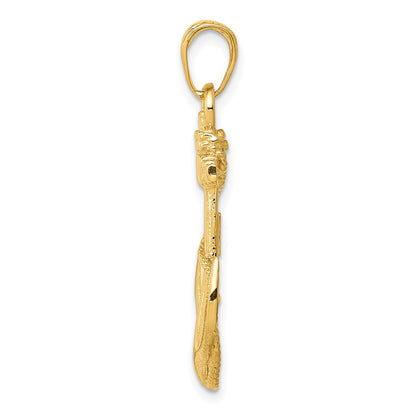 14k Yellow Gold Anchor w/Rope Pendant
