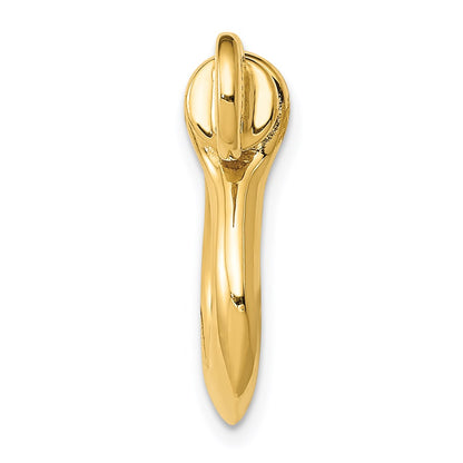 14k Yellow Gold  3D Large Shackle Link Pendant