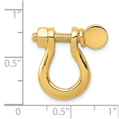 14k Yellow Gold  3D Large Shackle Link Pendant