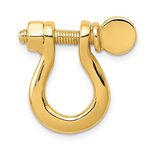 14k Yellow Gold  3D Large Shackle Link Pendant