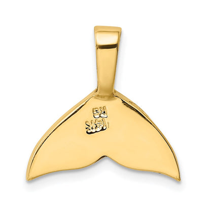 14k Yellow Gold Imitation Opal Whale Tail Slide