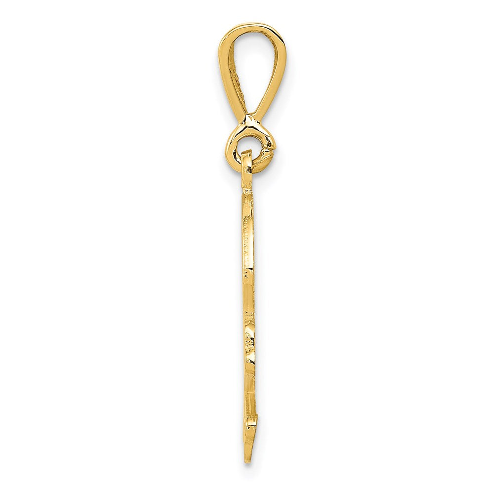 14k Yellow Gold Skull and Bones Pendant