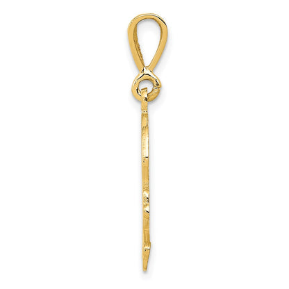 14k Yellow Gold Skull and Bones Pendant