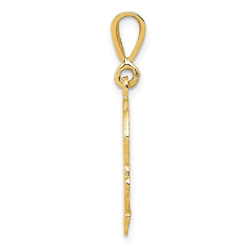 14k Yellow Gold Skull and Bones Pendant