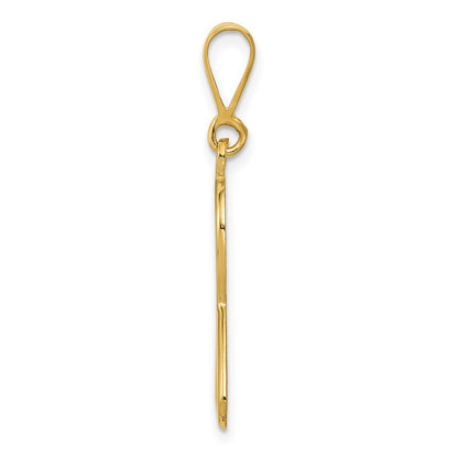 14k Yellow Gold Heart In Awareness Pendant