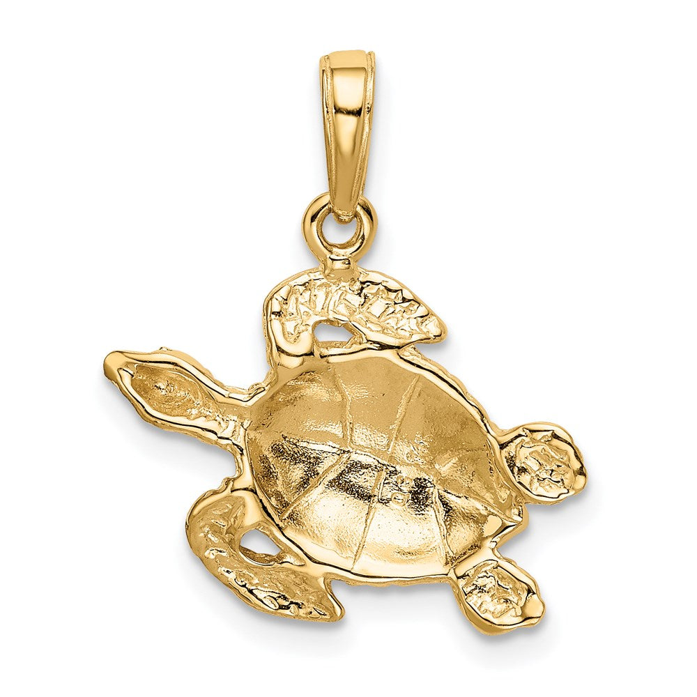 14k Yellow Gold Sea Turtle Pendant