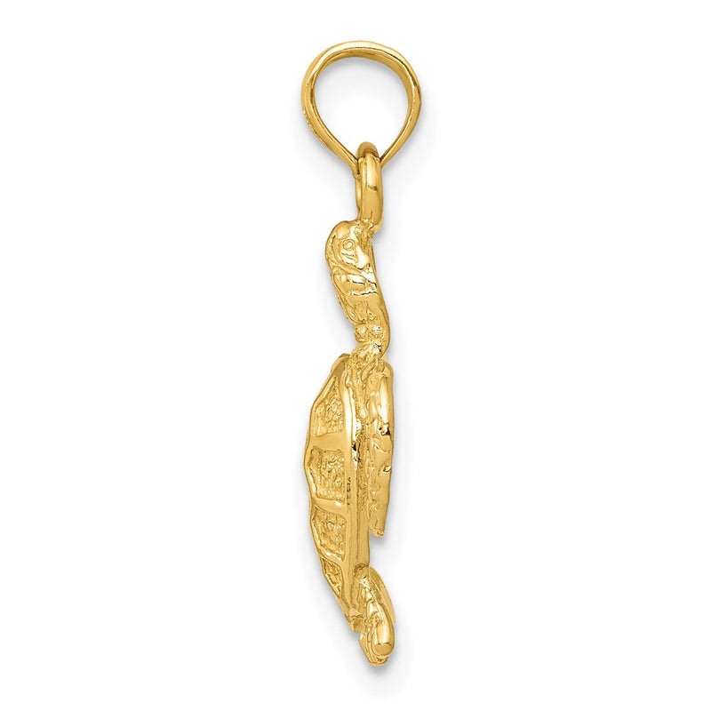 14k Yellow Gold Sea Turtle Pendant